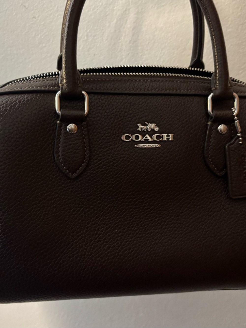 Coach Rowan Maple Medium Satchel with Silver Hardware